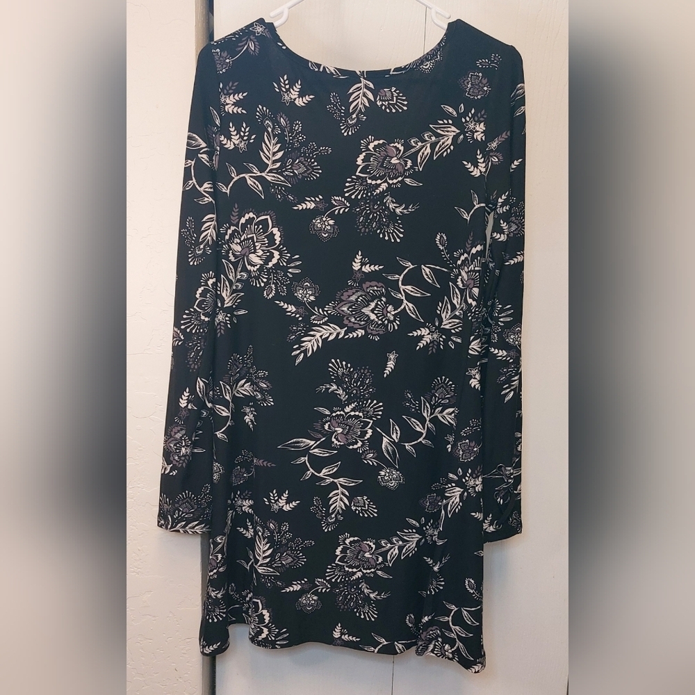 Mudd Size Medium Midi Sheath Floral Dress Long Sleeve Boho Comfy Soft Casual - Picture 5 of 10